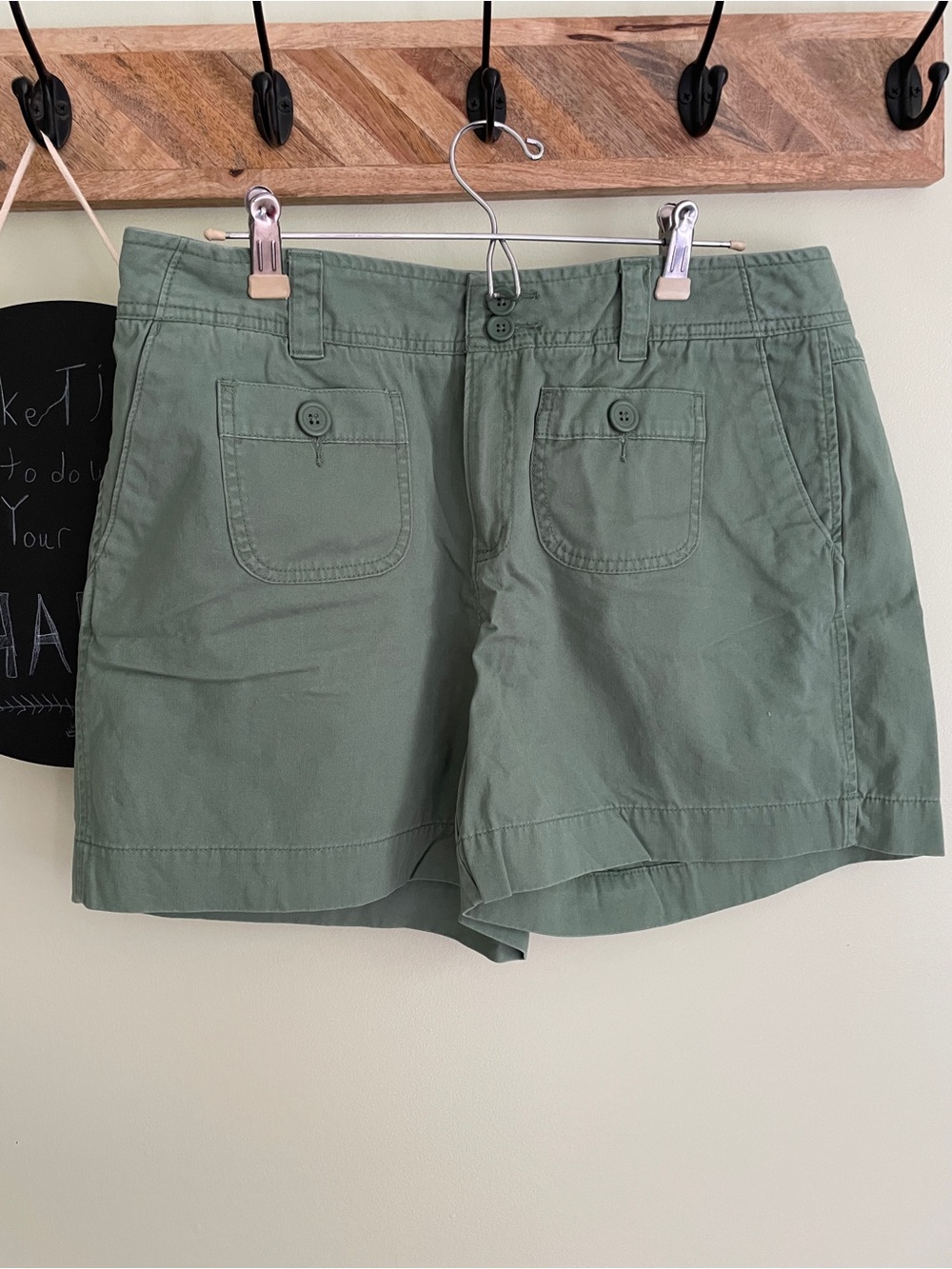 Bass Sage Green Cotton Utility Shorts